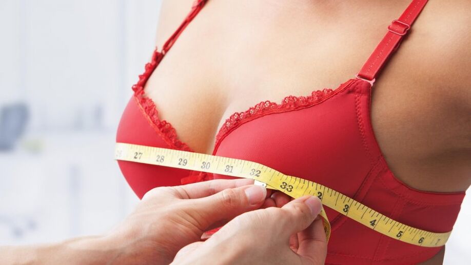 The amount of breast